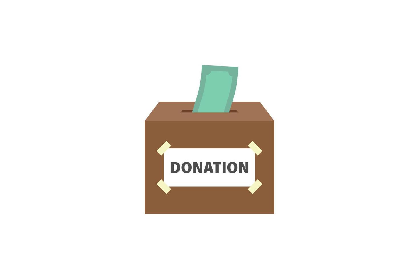 donación ilustración departamento, donación caja y dinero, plano diseño vector ilustración