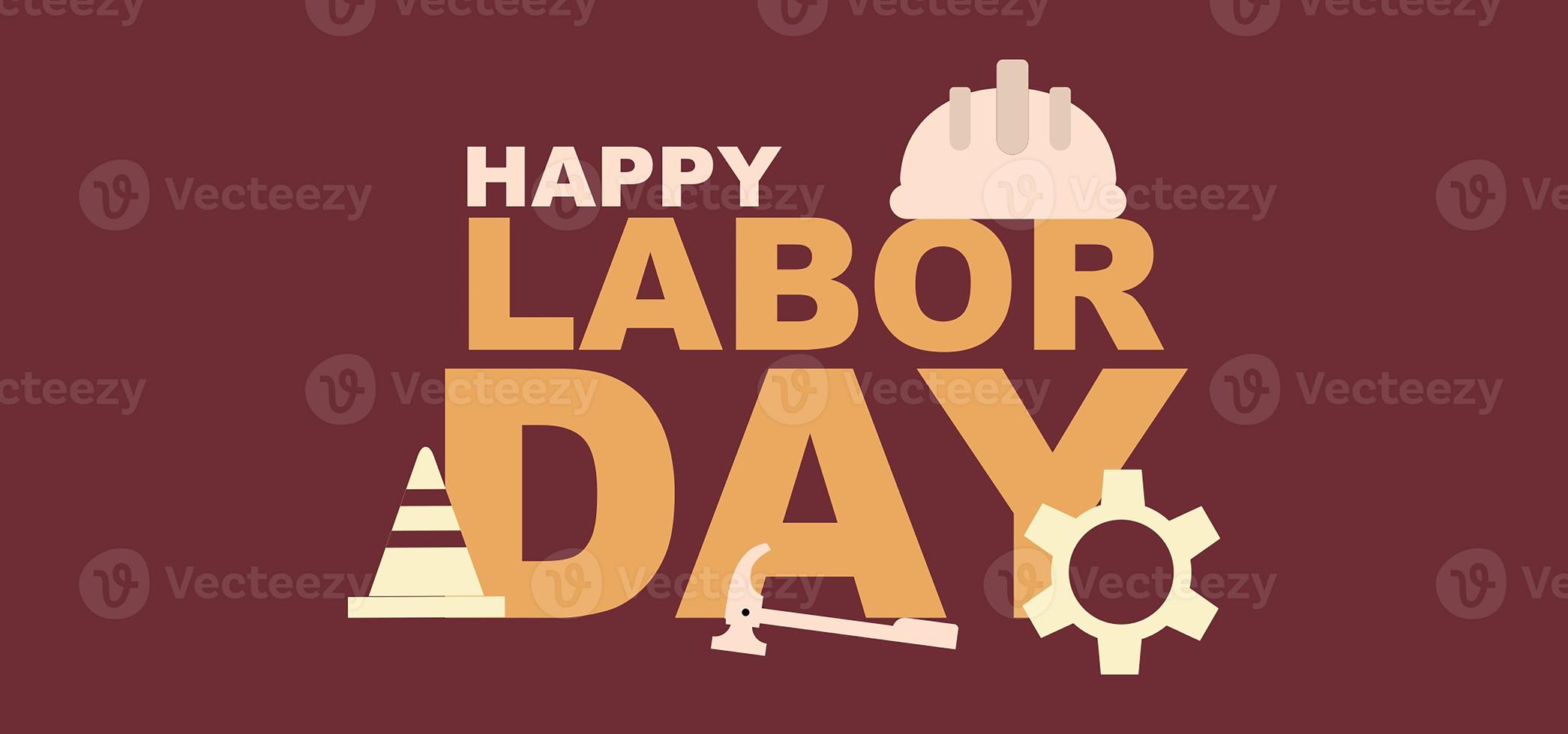 Happy Labor Day. Poster or Banner. 1 May International labour day photo