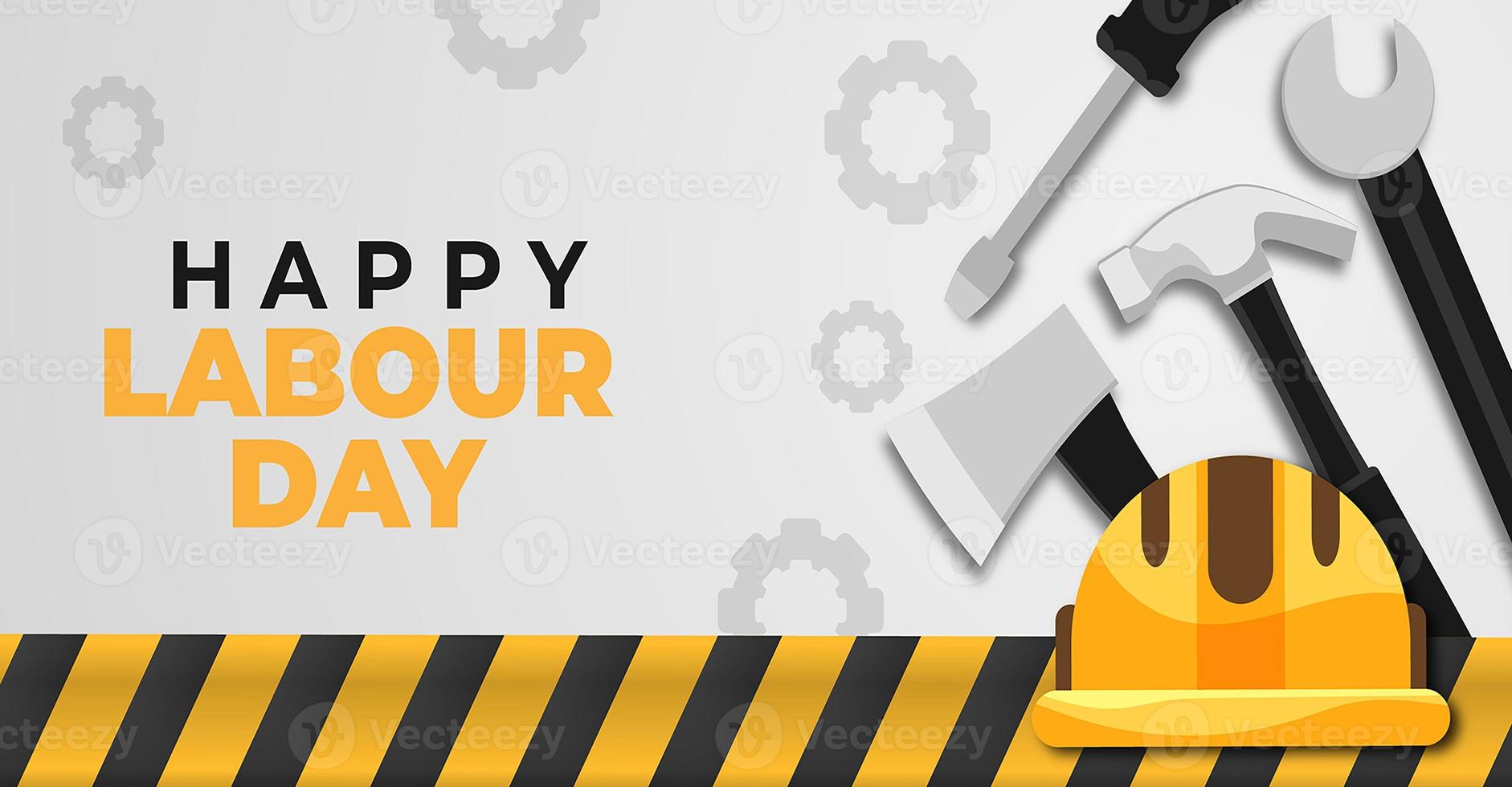 Happy Labor Day. Poster or Banner. 1 May International labour day photo