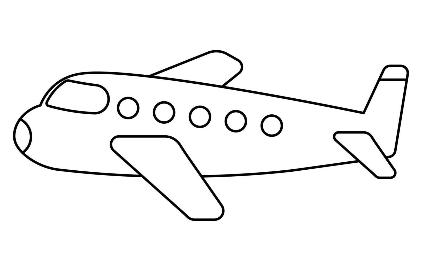 avión en negro línea icono transporte vector ilustración