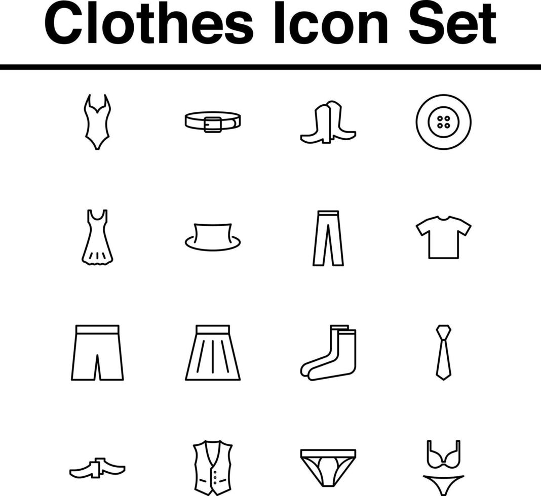 conjunto de ropa icono vector