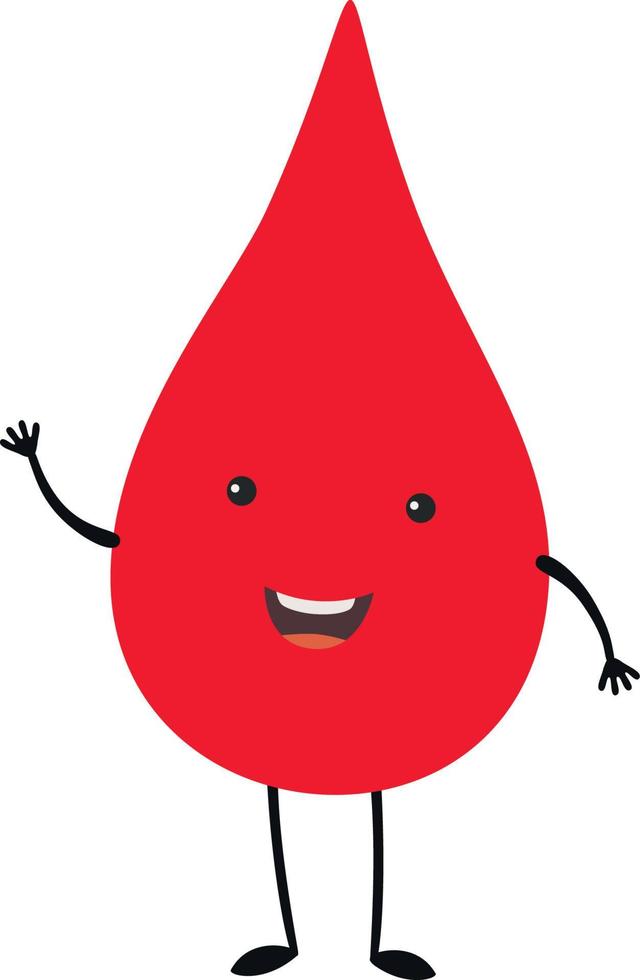 Cute smiling funny blood drop. vector