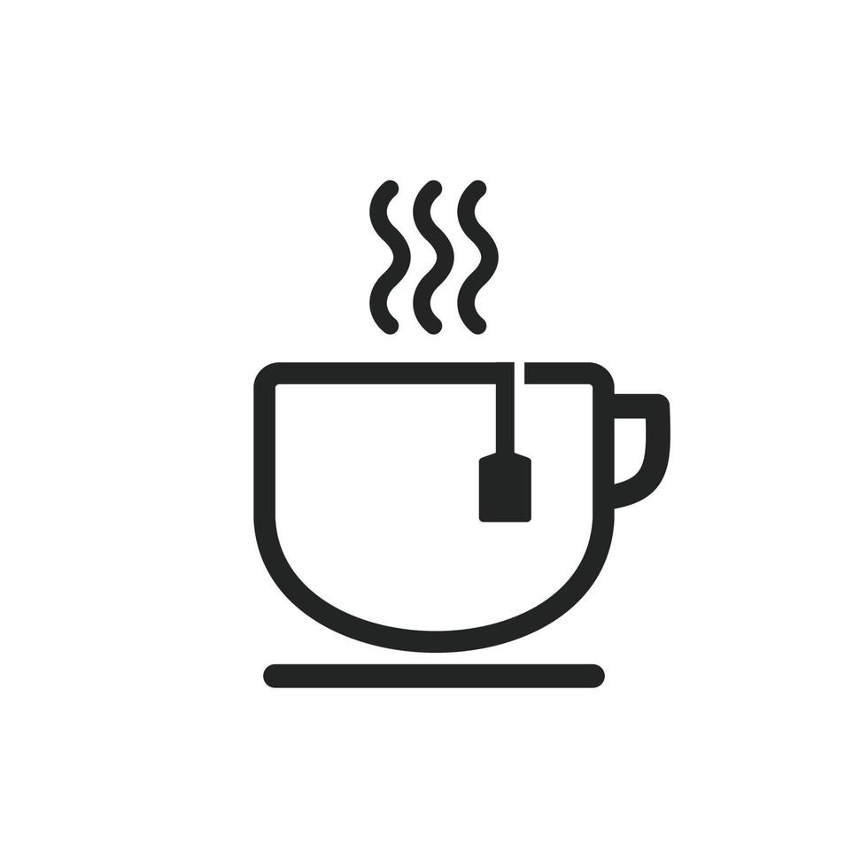 té taza icono aislado en blanco antecedentes vector