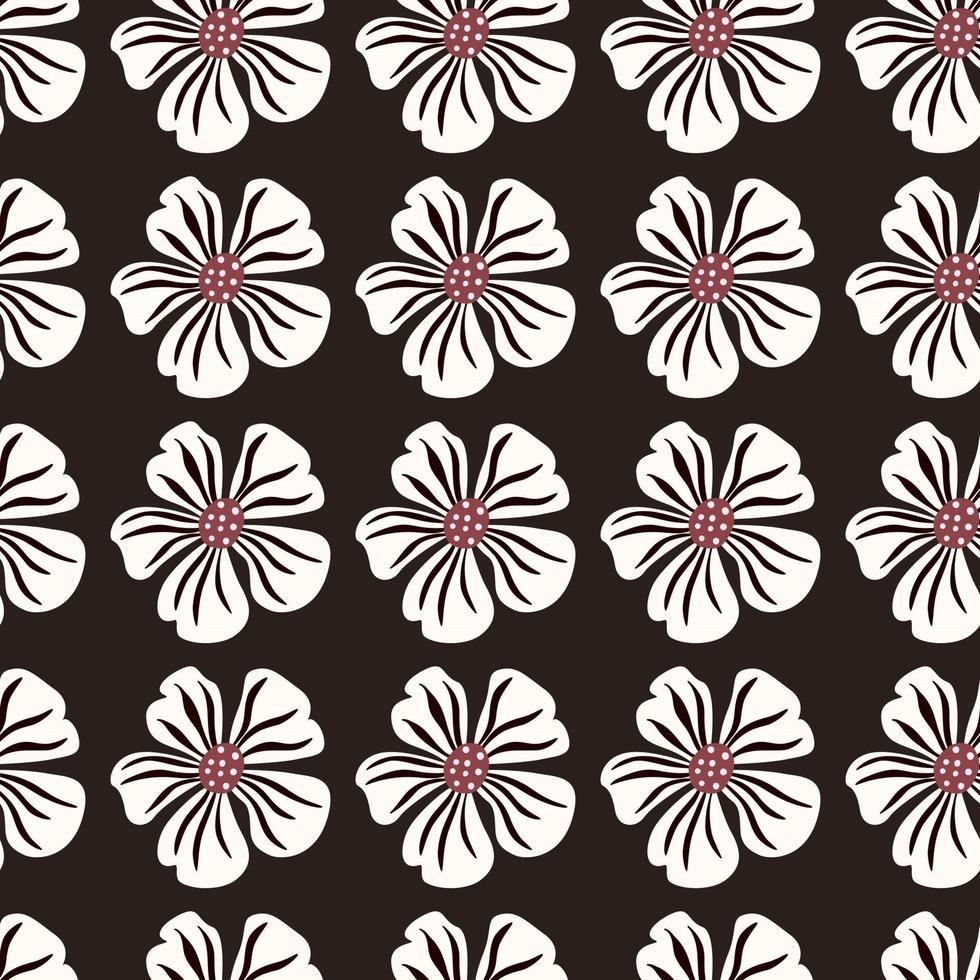 manzanilla flor interminable antecedentes. resumen floral sin costura modelo en sencillo estilo. vector