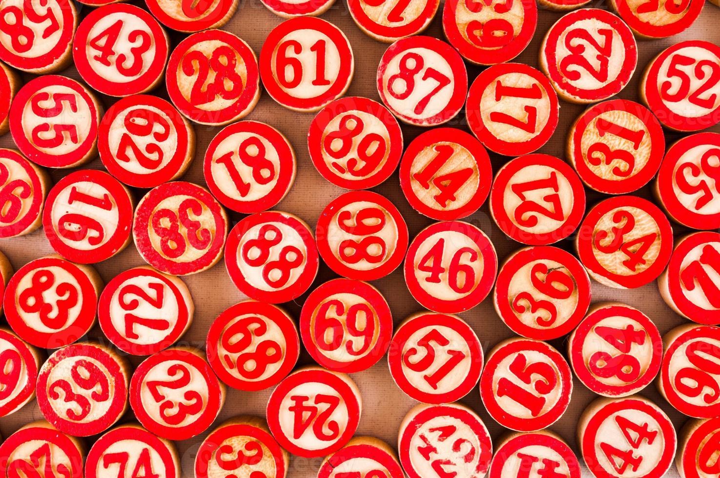 Red wooden numbers photo