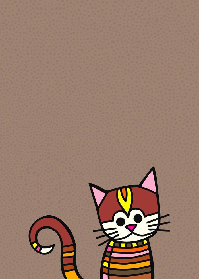 Cute Doodle Striped Ginger Tabby Kitten vector