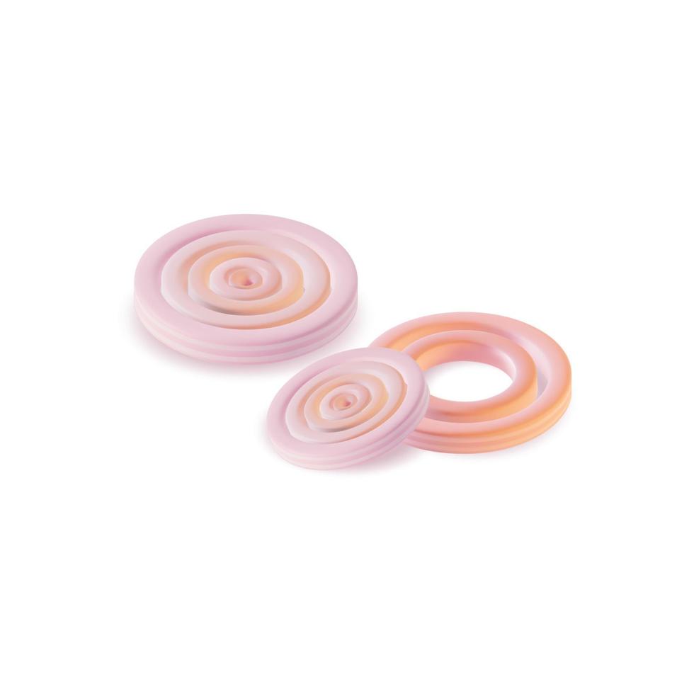 3d Different Onion Rings Set Plasticine Cartoon Style. Vector