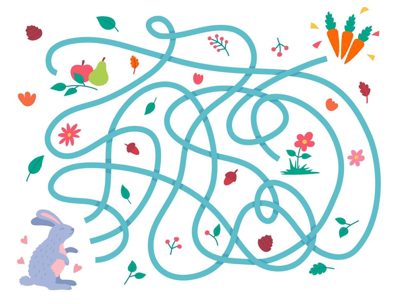 Cartoon Color Labyrinth Help Find Right Way Concept. Vector