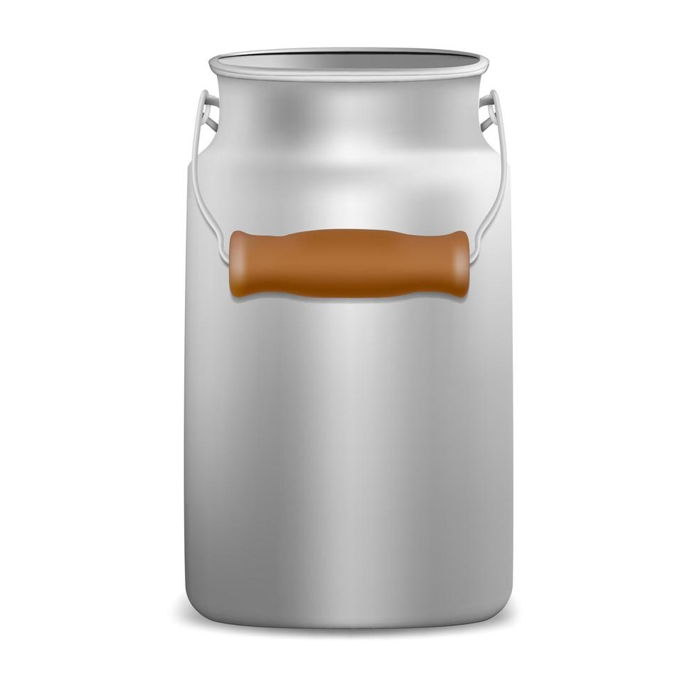 Realistic Detailed 3d Old Metal Milk Can. Vector