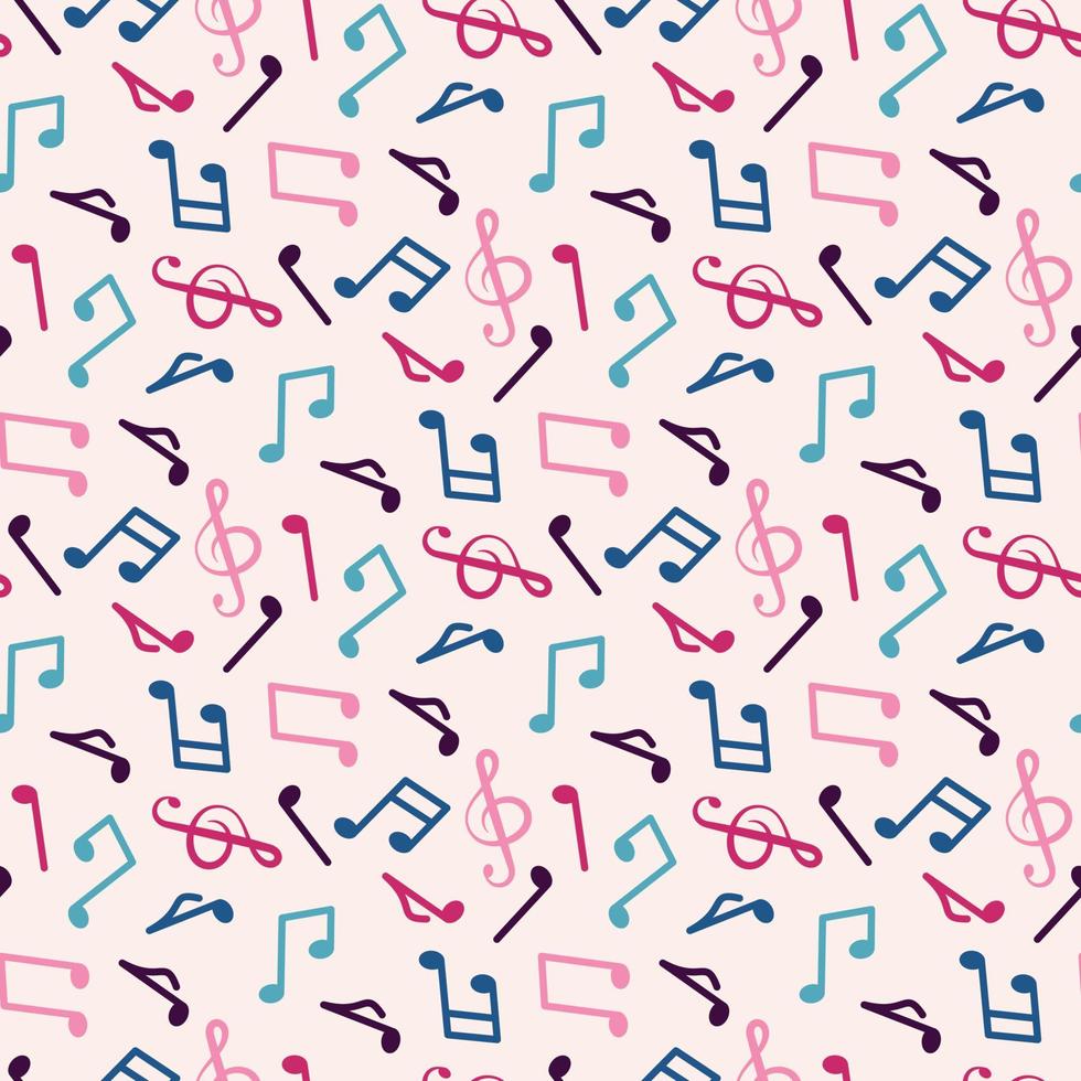colorful music notes pattern vector