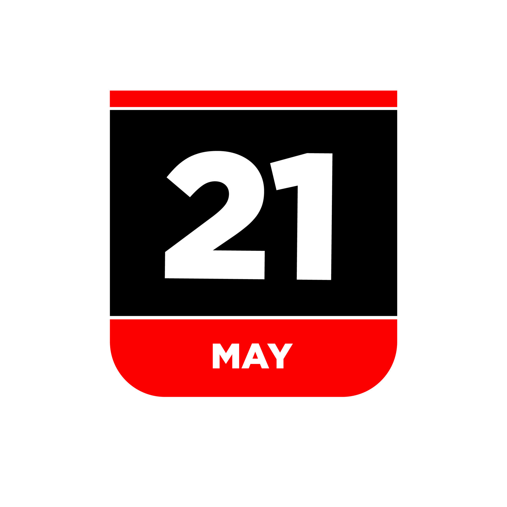 21st May Calendar vector icon. 21 may typography. 22167558 Vector Art