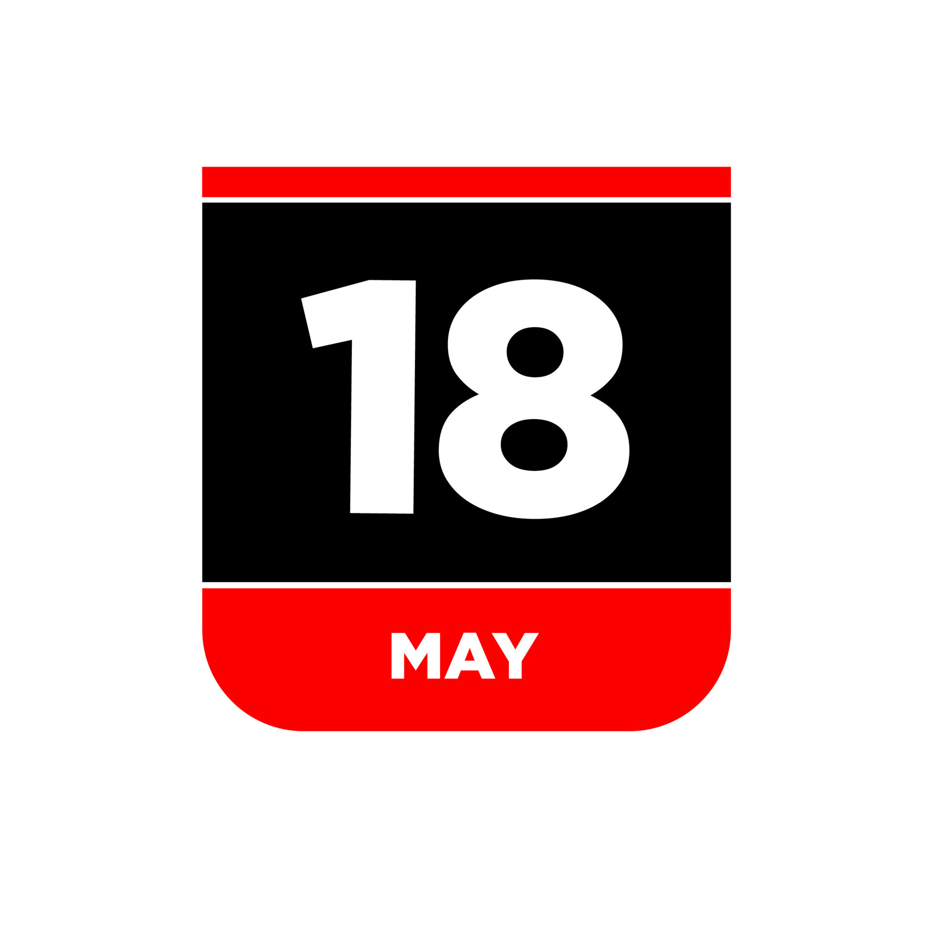 18th May Calendar vector icon. 18 may typography. 22167562 Vector Art