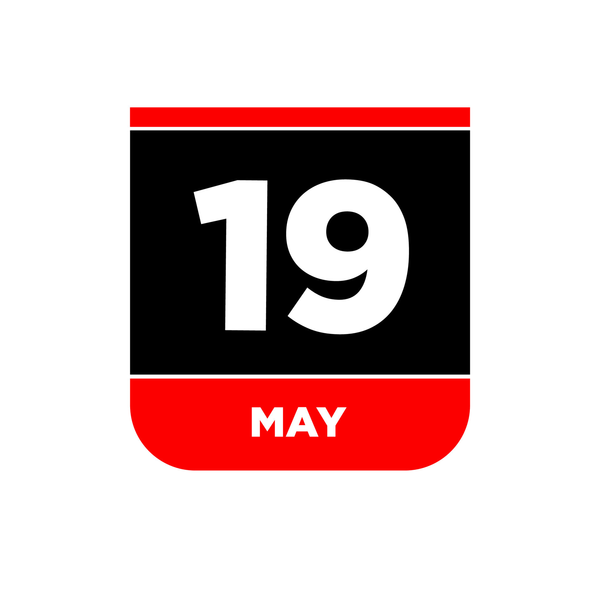 19th May Calendar vector icon. 19 may typography. 22167564 Vector Art