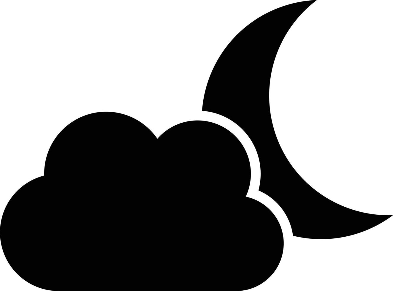 niebla noche clima icono vector . nube y Luna icono . noche icono