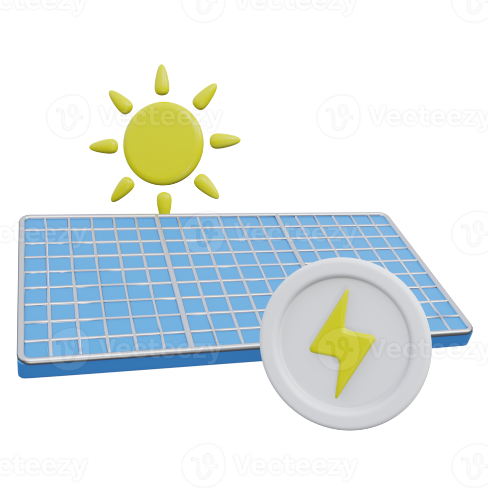 solar panel sistema 3d representación icono ilustración con transparente fondo, bio energía png