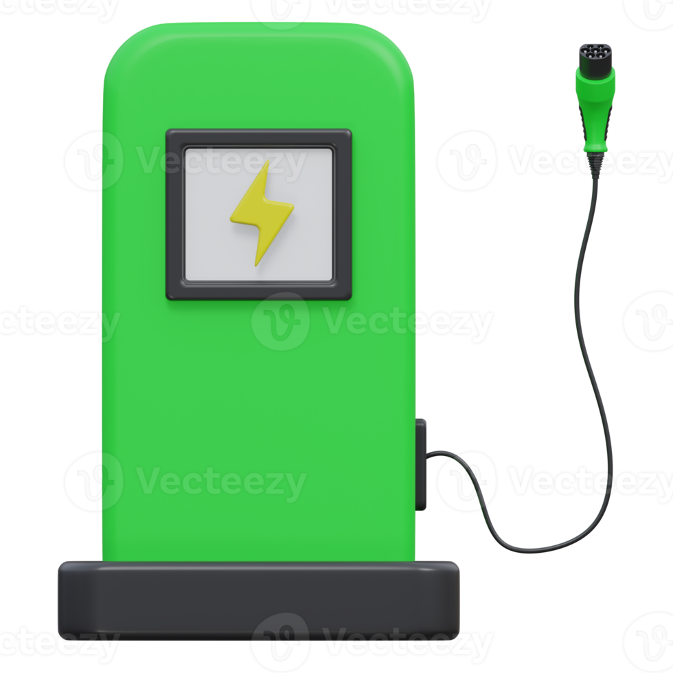 charging station 3d rendering icon illustration with transparent background, bio energy png