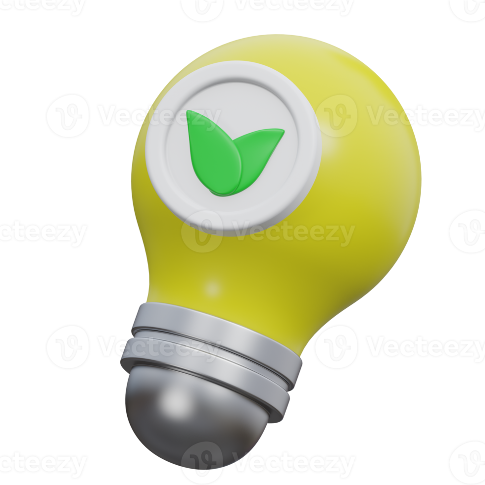 bio bulb 3d rendering icon illustration with transparent background, bio energy png