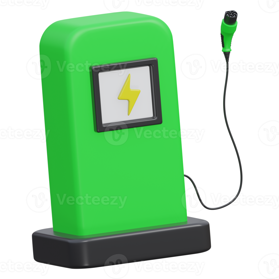 charging station 3d rendering icon illustration with transparent background, bio energy png