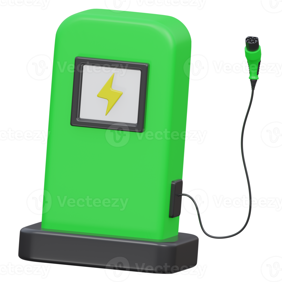 charging station 3d rendering icon illustration with transparent background, bio energy png