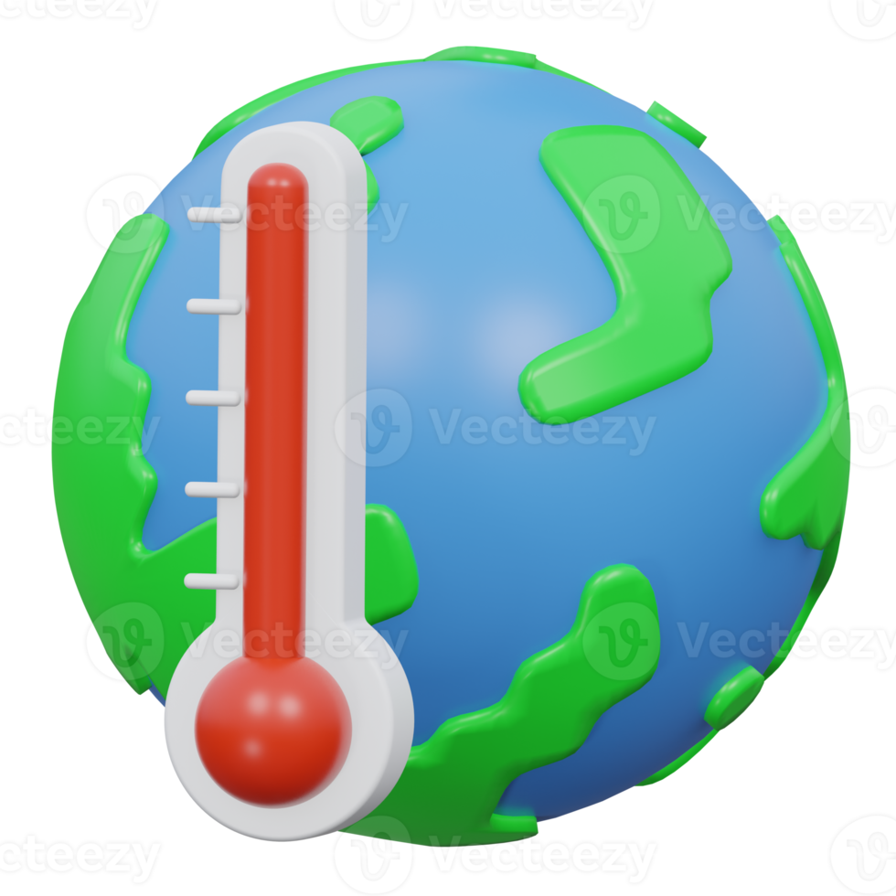 global chauffage 3d le rendu icône illustration avec transparent arrière-plan, bio énergie png