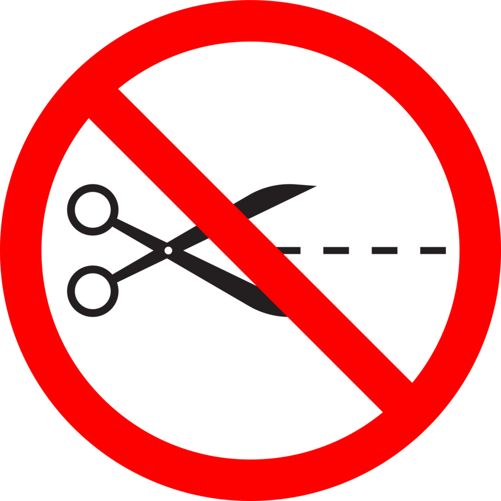 Do not open with scissors sign and symbol png