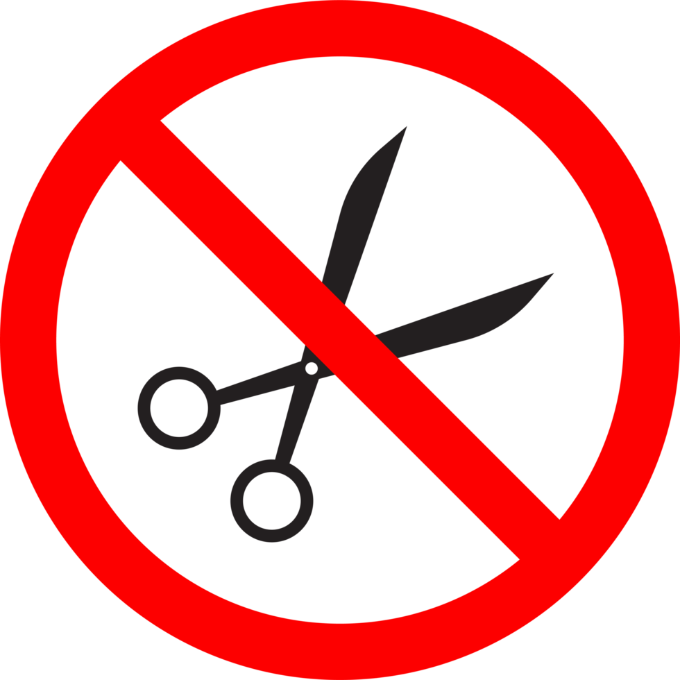 Do not open with scissors sign and symbol png