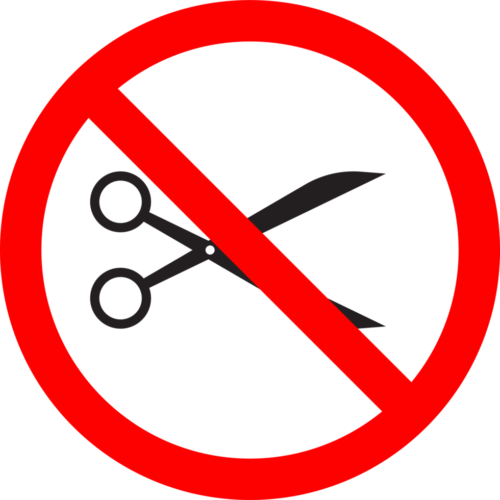 Do not open with scissors sign and symbol png