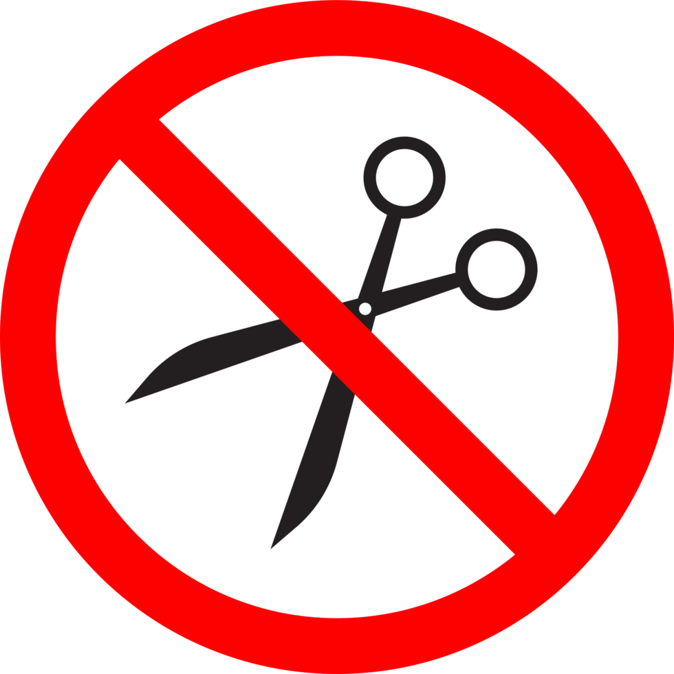 Do not open with scissors sign and symbol png