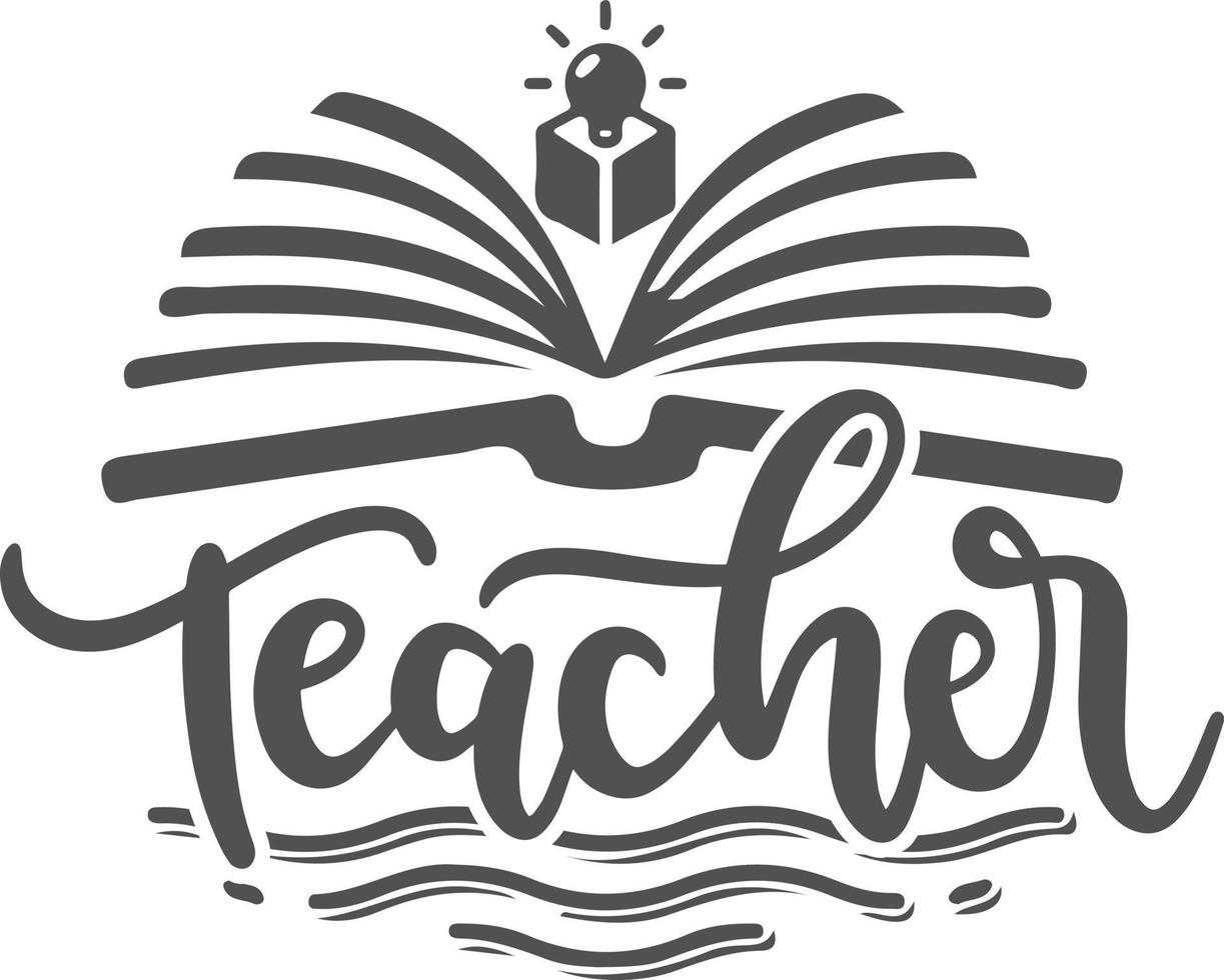 Teacher Typography Design vector