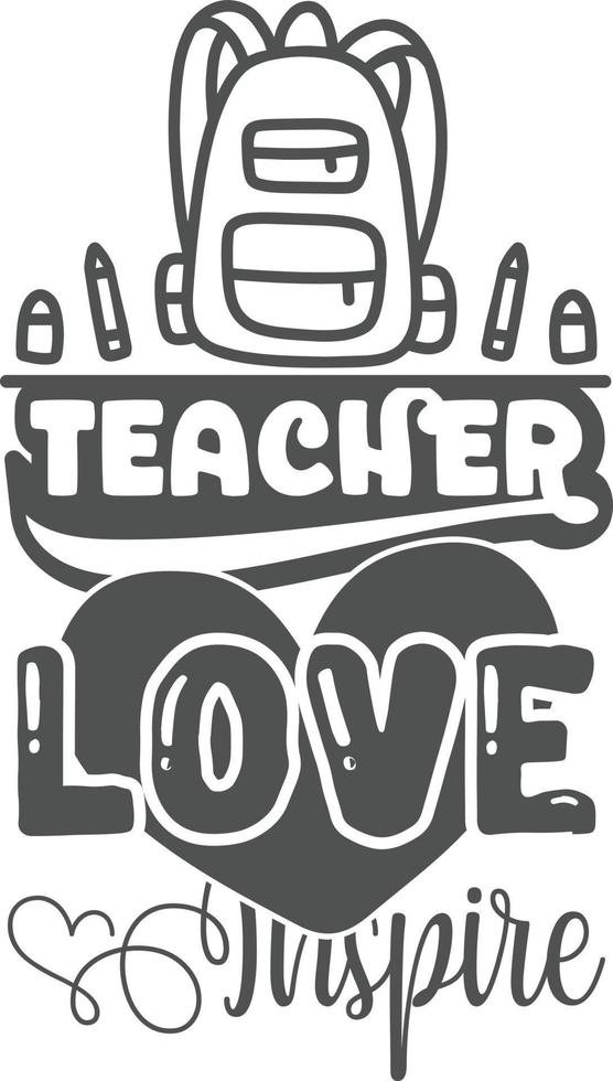 Teacher Tyography Design vector