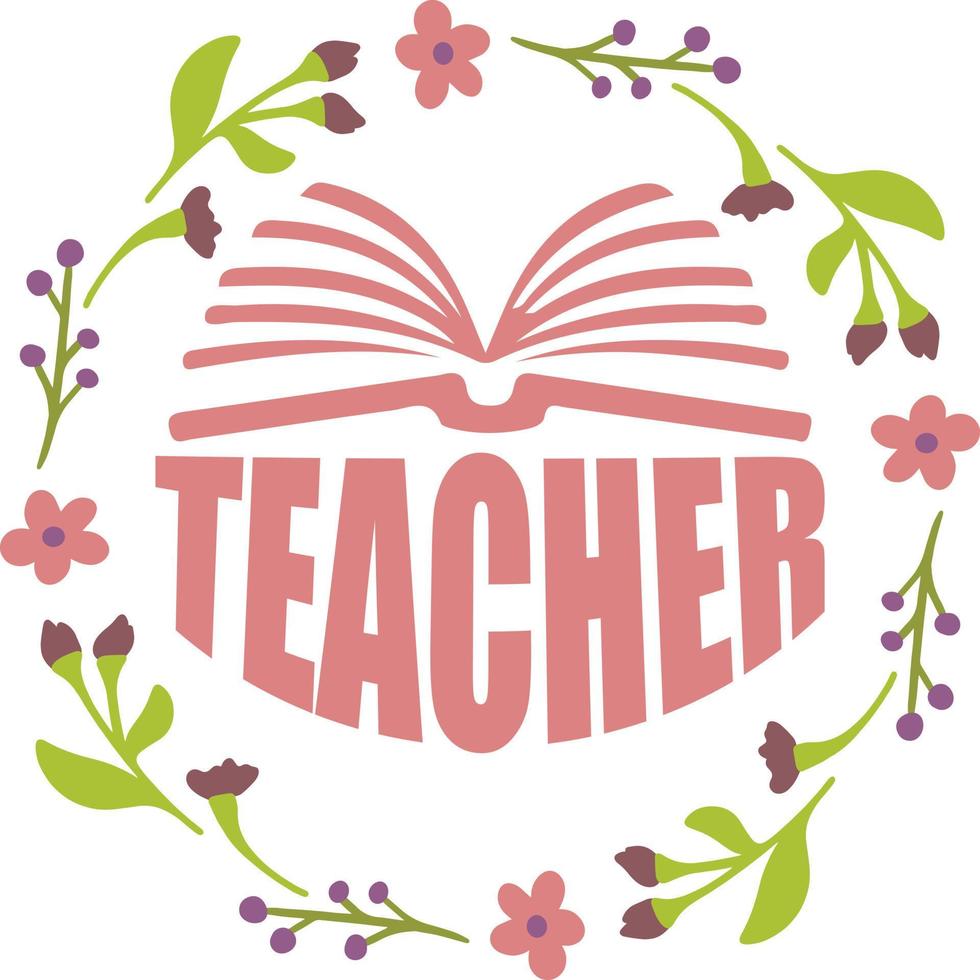 Teacher Typography  Design vector