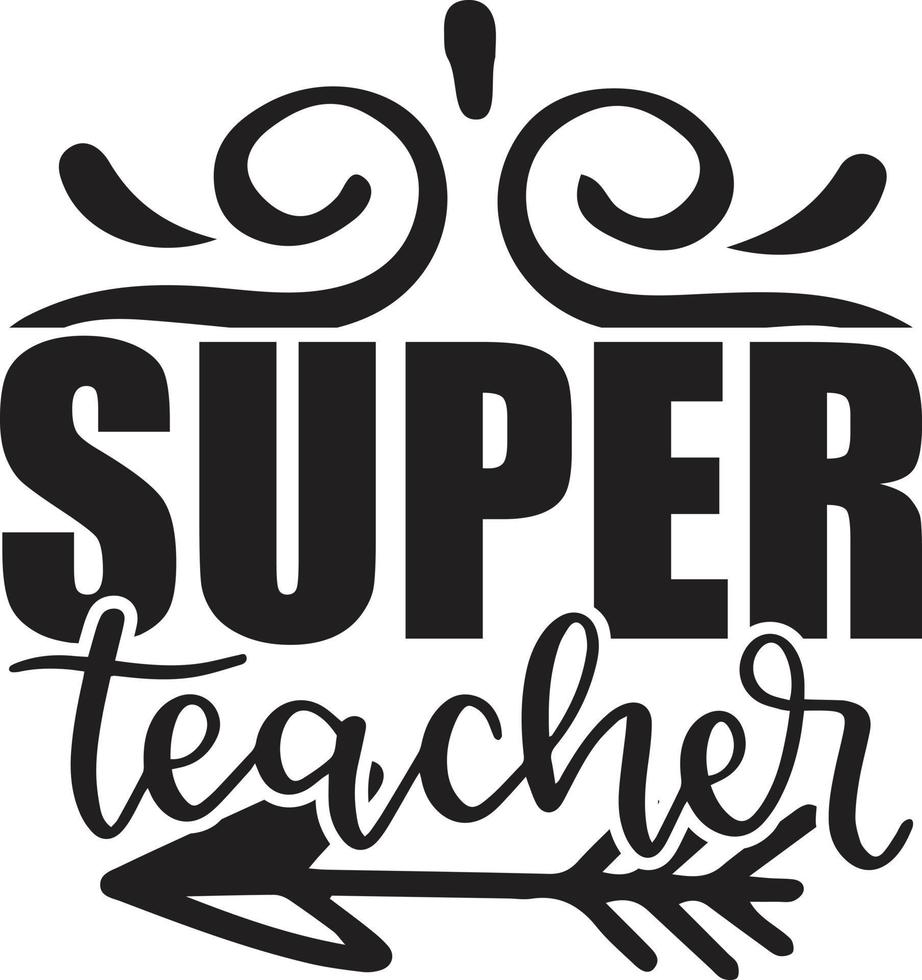 Teacher Typography Design vector