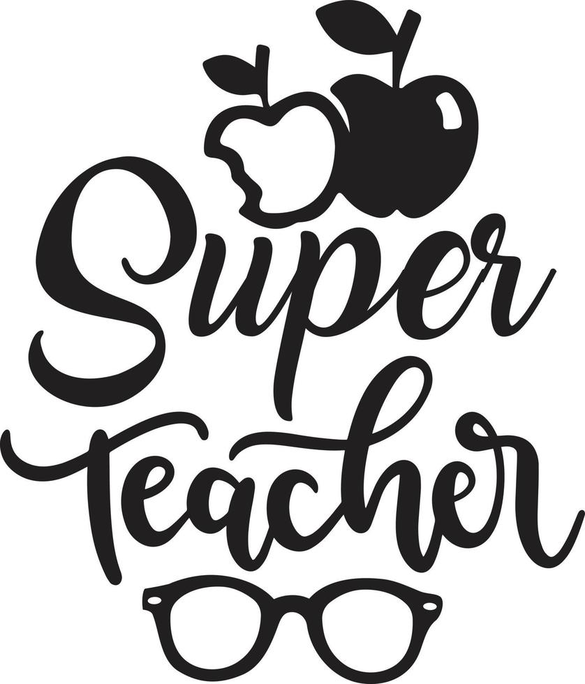 Teacher Typography Design vector