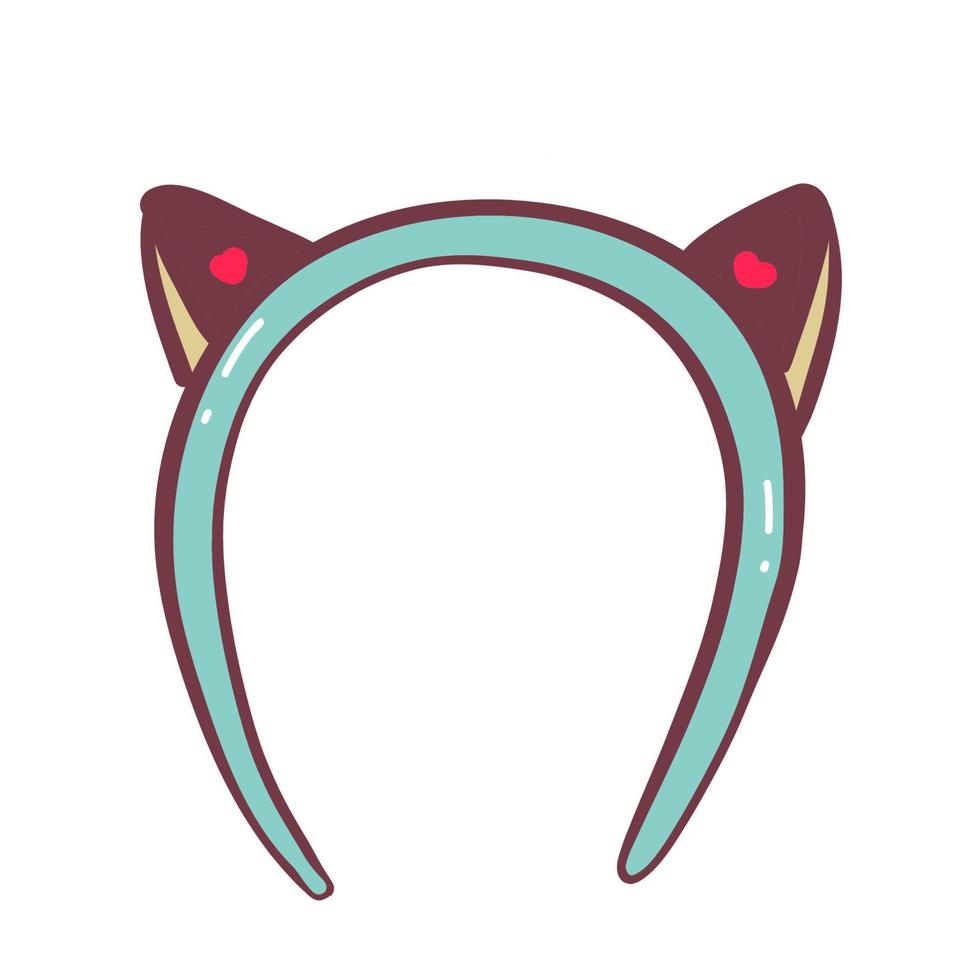 Hair hoop with cat ears. Headband vector icon. Isolated illustration on white background