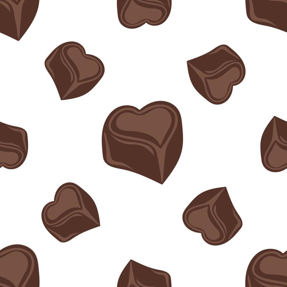 sin costura modelo con chocolate corazón conformado golosinas en un blanco antecedentes vector