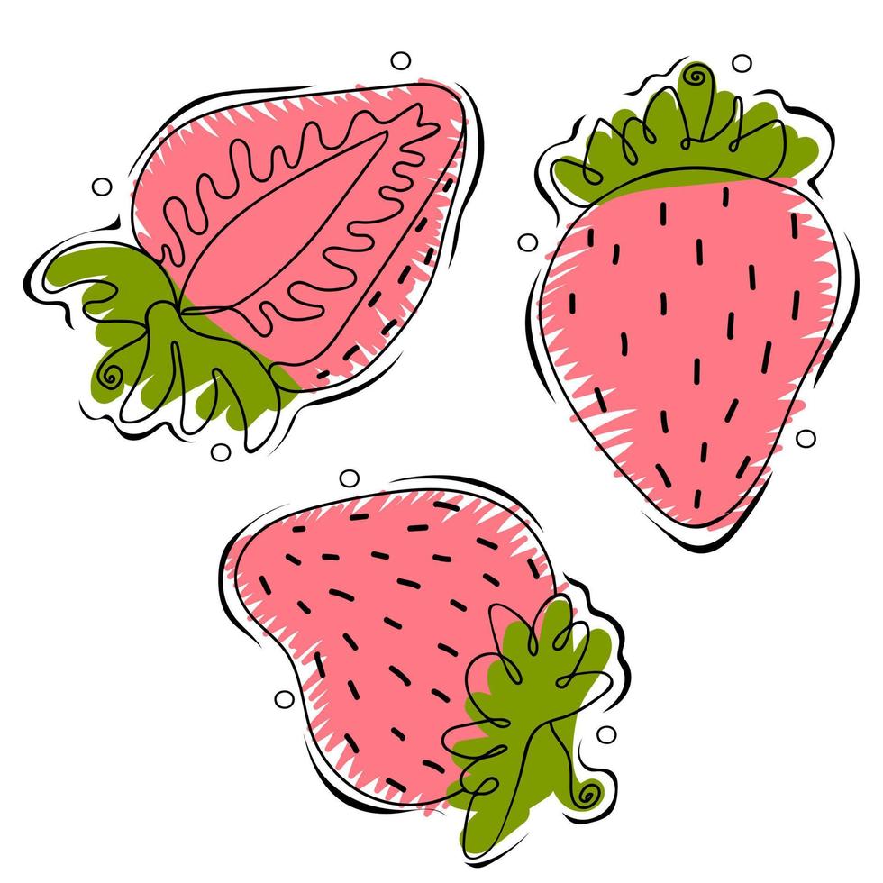 Strawberry. Hand drawn vector illustration in sketchy style