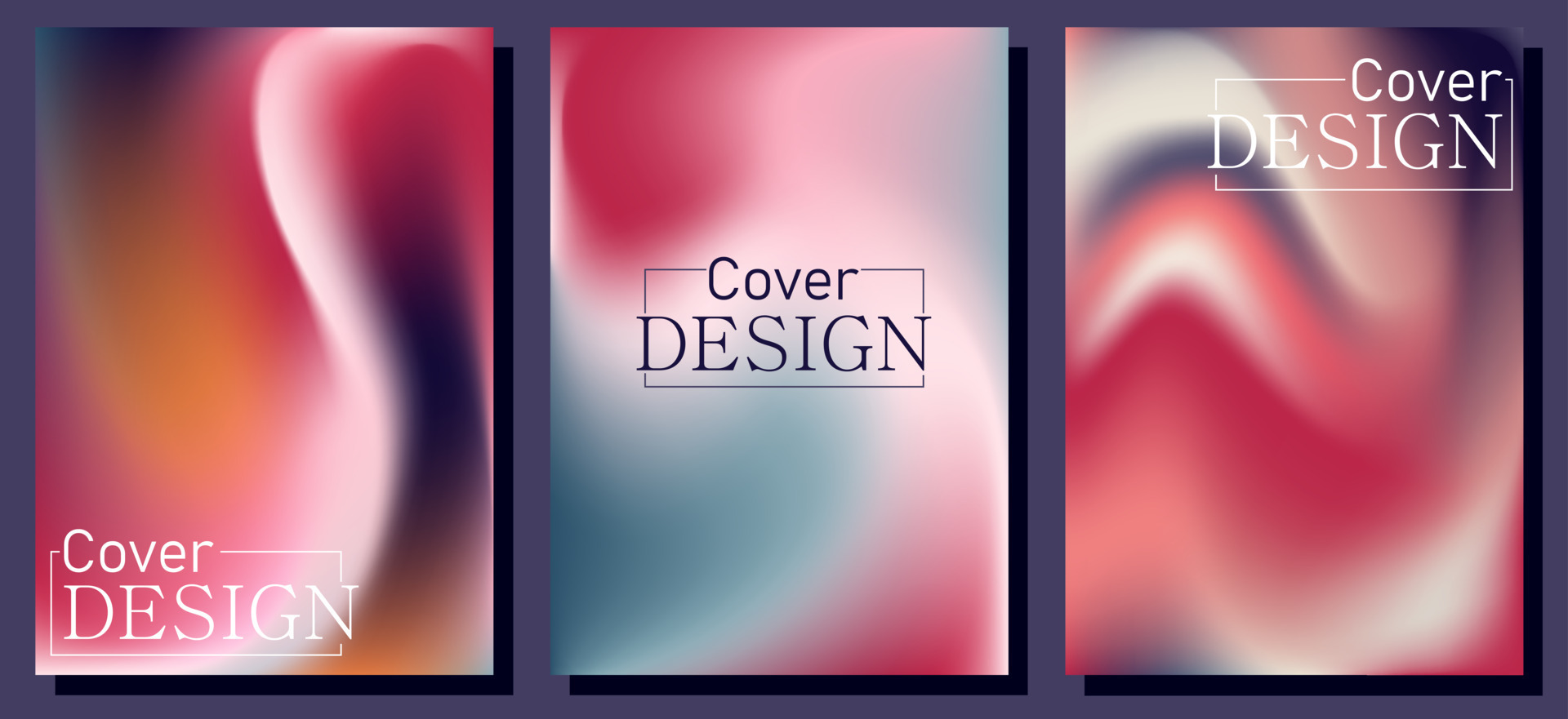 Blurred backgrounds set with modern viva magenta color gradient