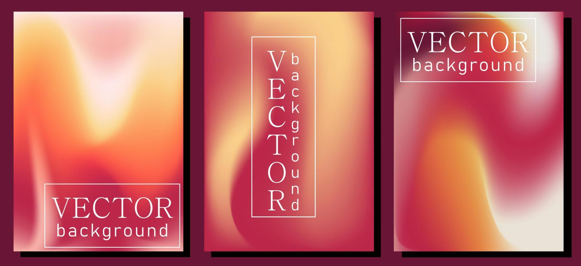 Blurred backgrounds set with modern viva magenta color gradient patterns vector