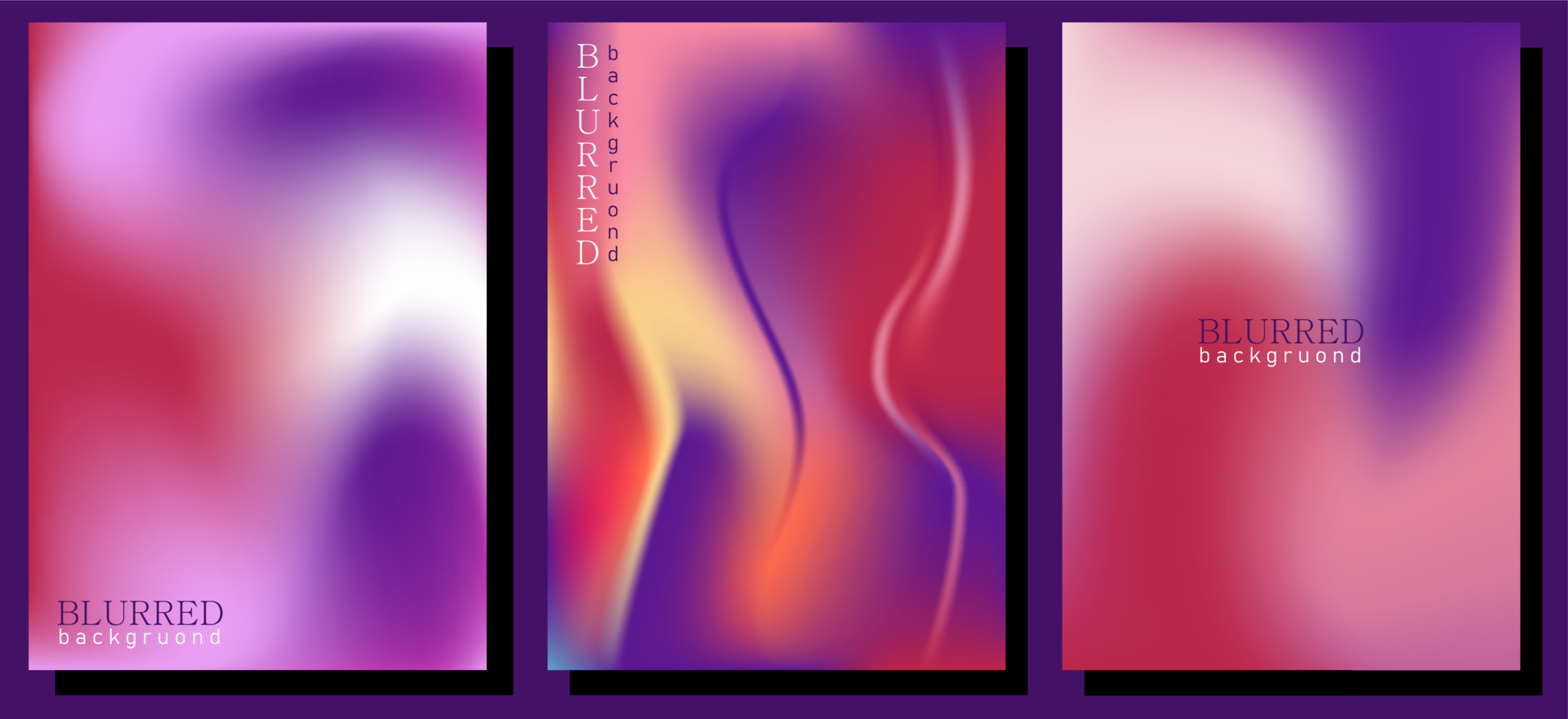 Blurred backgrounds set with modern viva magenta color gradient