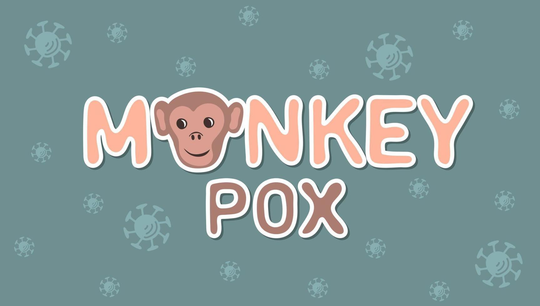 Monkeypox virus banner for awareness and alert against disease spread, symptoms or precautions vector