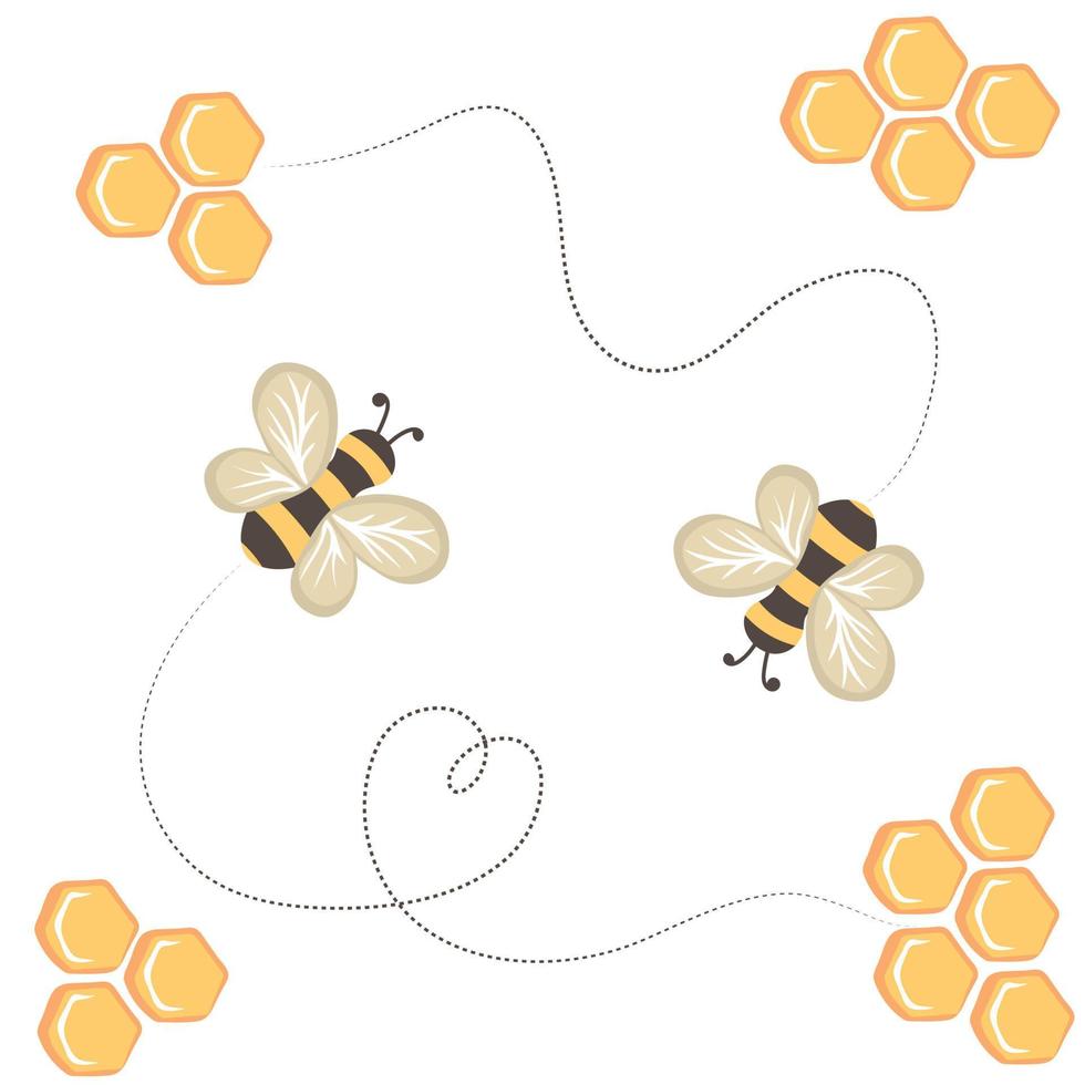 volador abejas y panales, aislado en blanco antecedentes vector