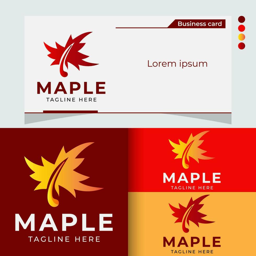 Maple leaf logo design vector illustration template
