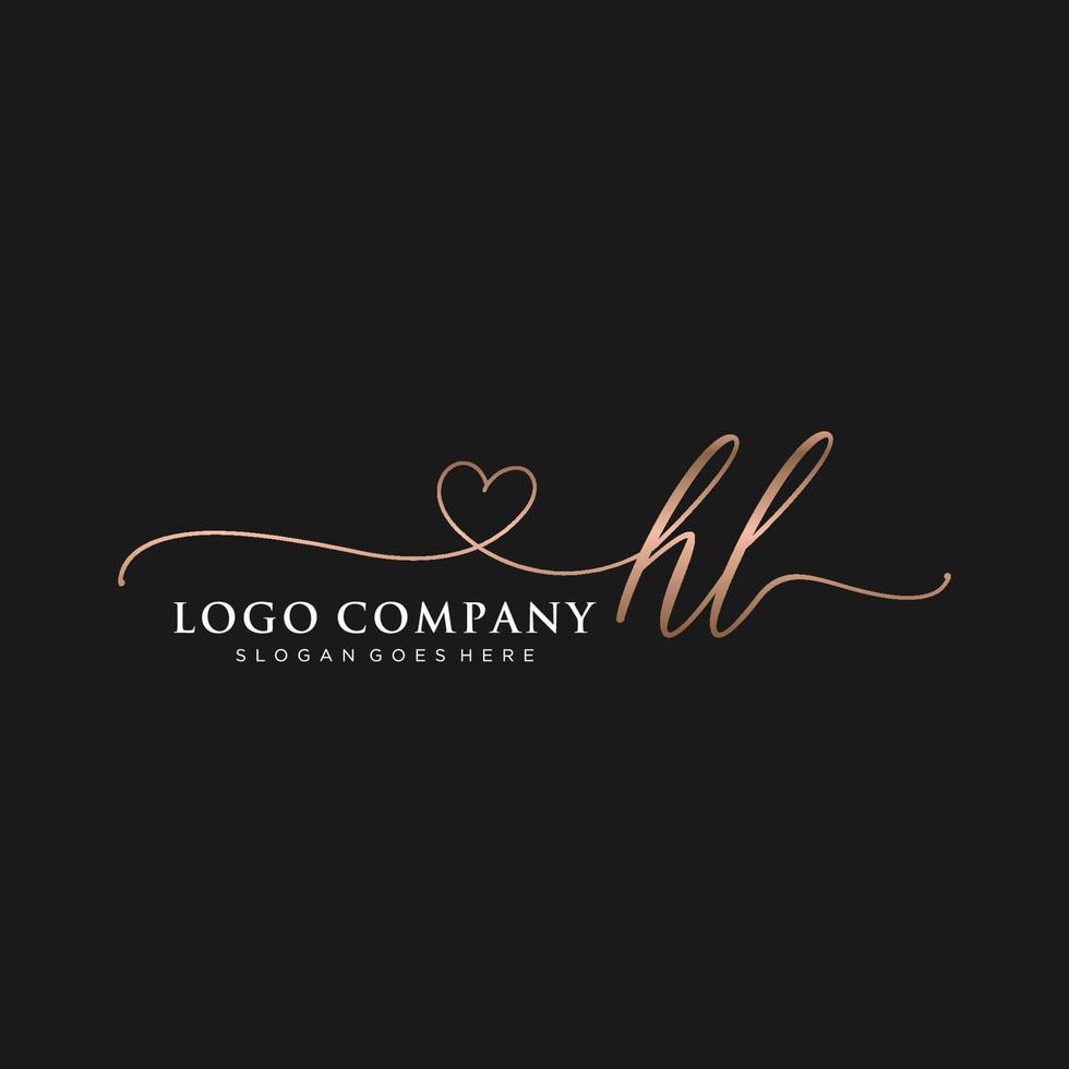 inicial hl femenino logo colecciones modelo. escritura logo de inicial firma, boda, moda, joyería, boutique, floral y botánico con creativo modelo para ninguna empresa o negocio. vector