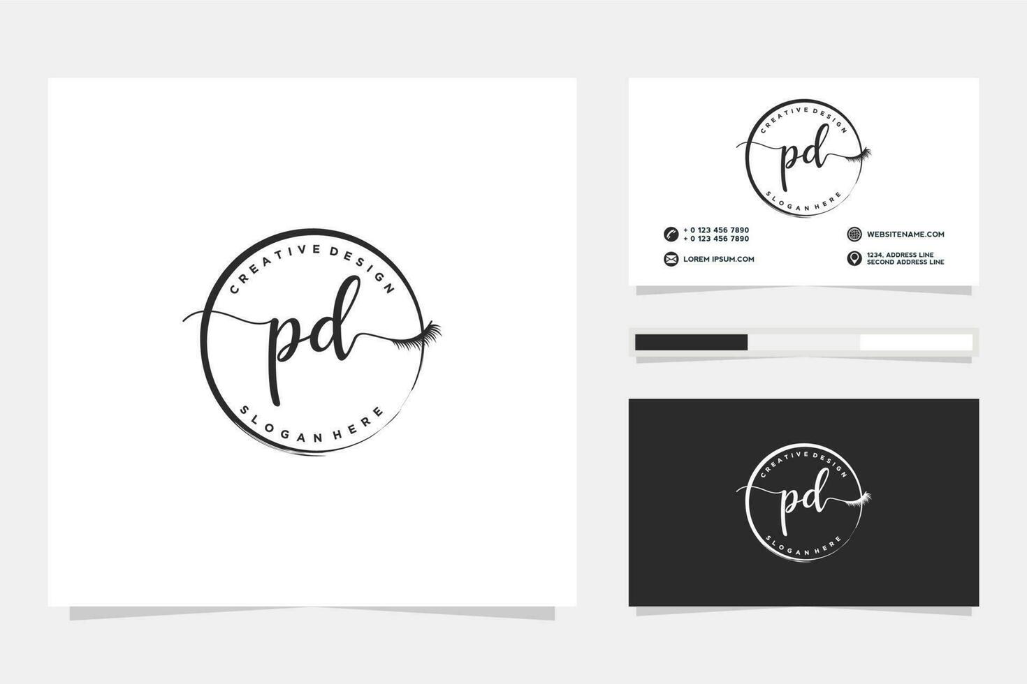 Initial PD Feminine logo collections and business card template Premium Vector