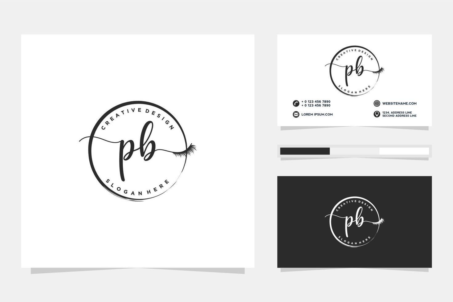 Initial PB Feminine logo collections and business card template Premium Vector