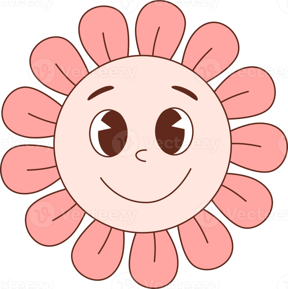Groovy pink flower power png