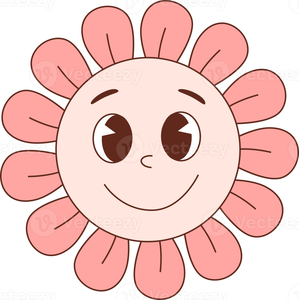 groovy roze bloem macht png