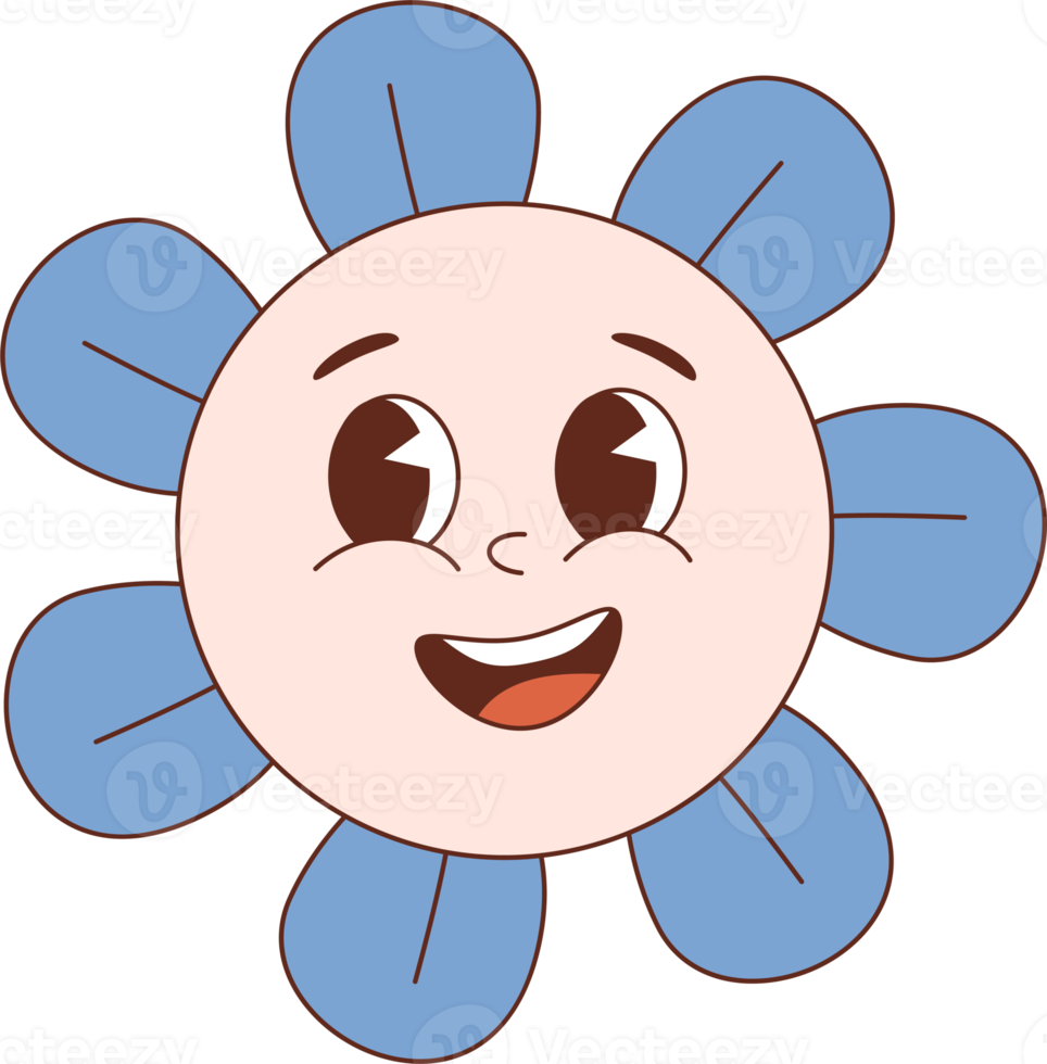 Blue daisy flower power png