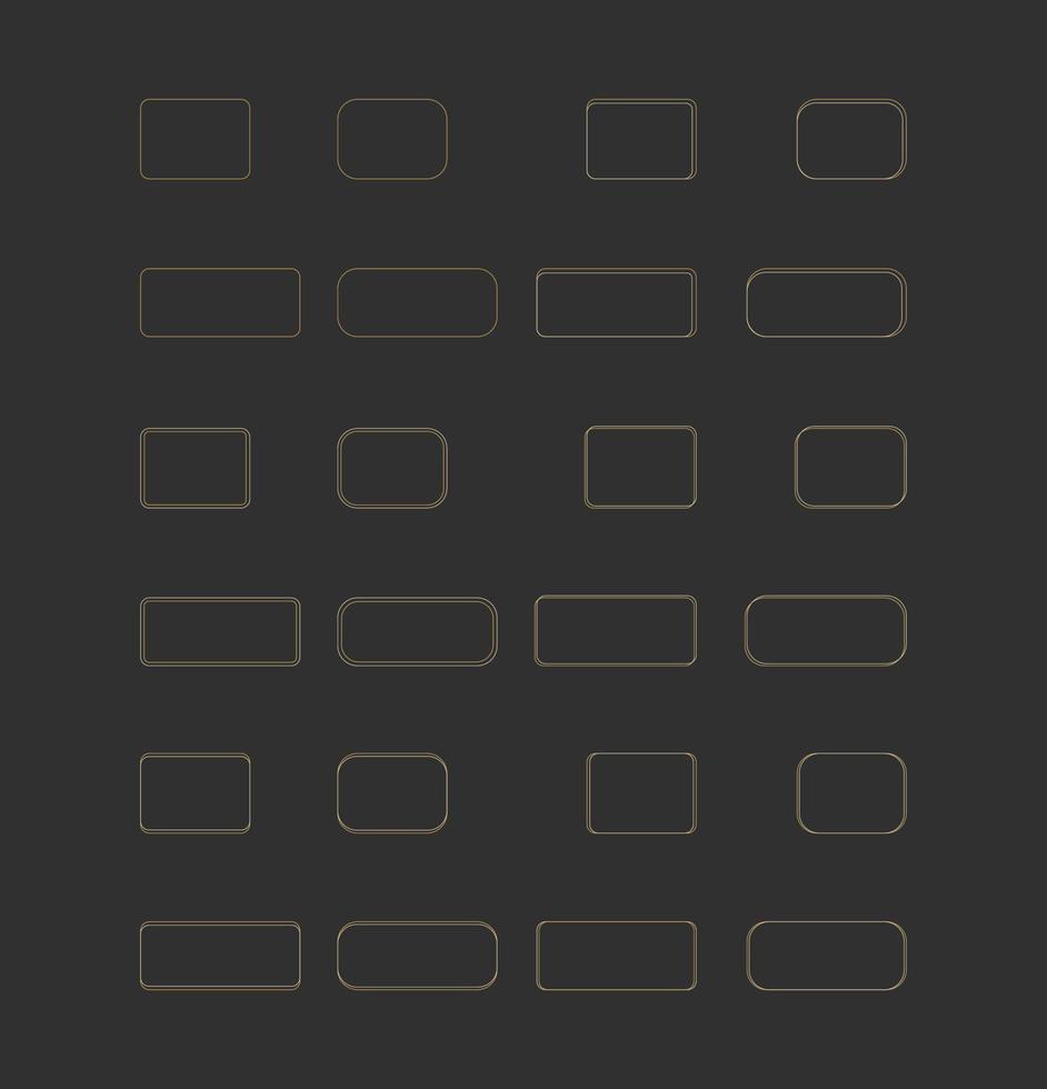 Curved Rectangle Outline Vector Set