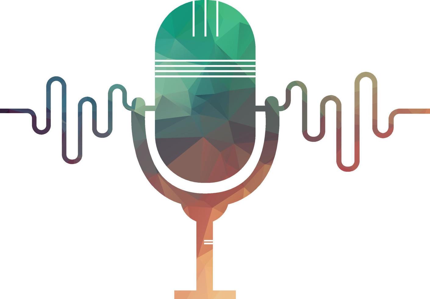 podcast sound wave logo template vector. podcast pulse logo heart rhythm medical vector